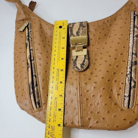 Superb Vintage Ostrich and Snakeskin Shoulder Bag - Picture 10 of 12